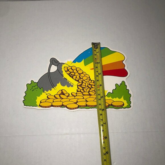 Vintage? Die Cut? St. Patrick's Day Decoration Leprechauns Rainbow Pot Of Gold - Picture 8 of 14